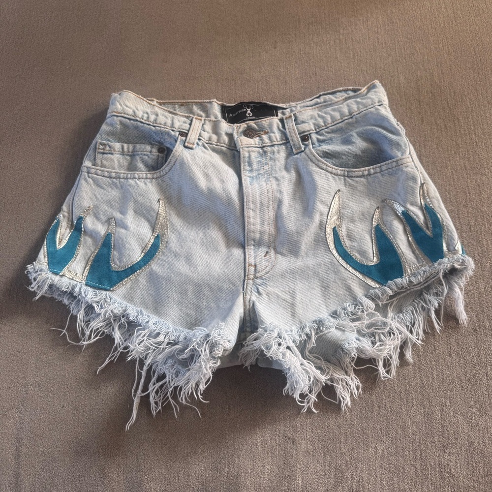 American Vintage Denim Flame Shorts